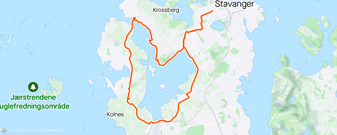 Mapa de la actividad (Tur rundt Hafrsfjord)