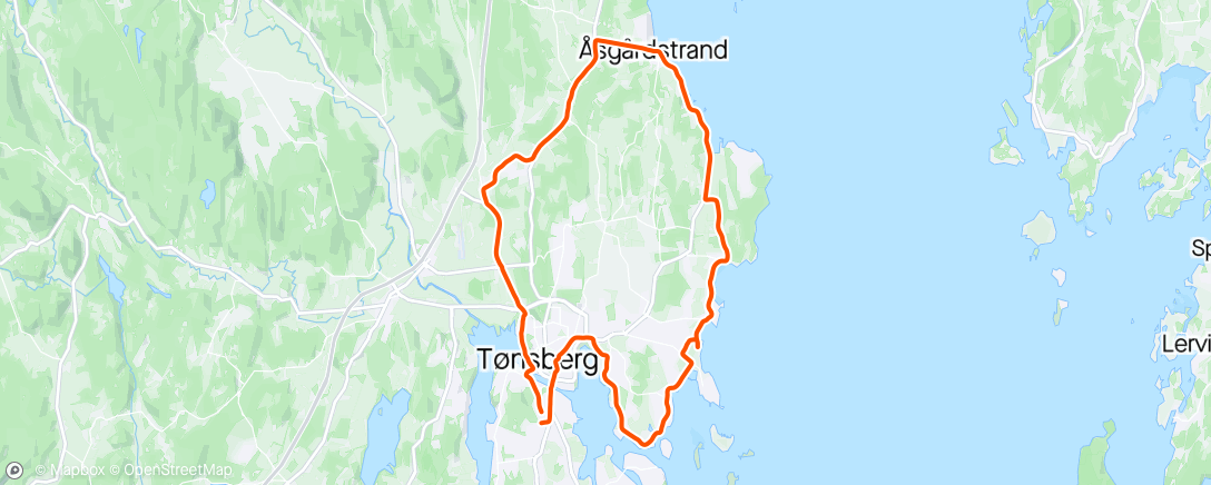 Map of the activity, Årets første sykkeltur!