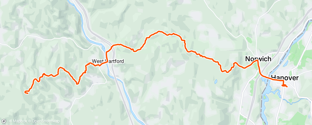 Map of the activity, Thistle Hill to Hanover