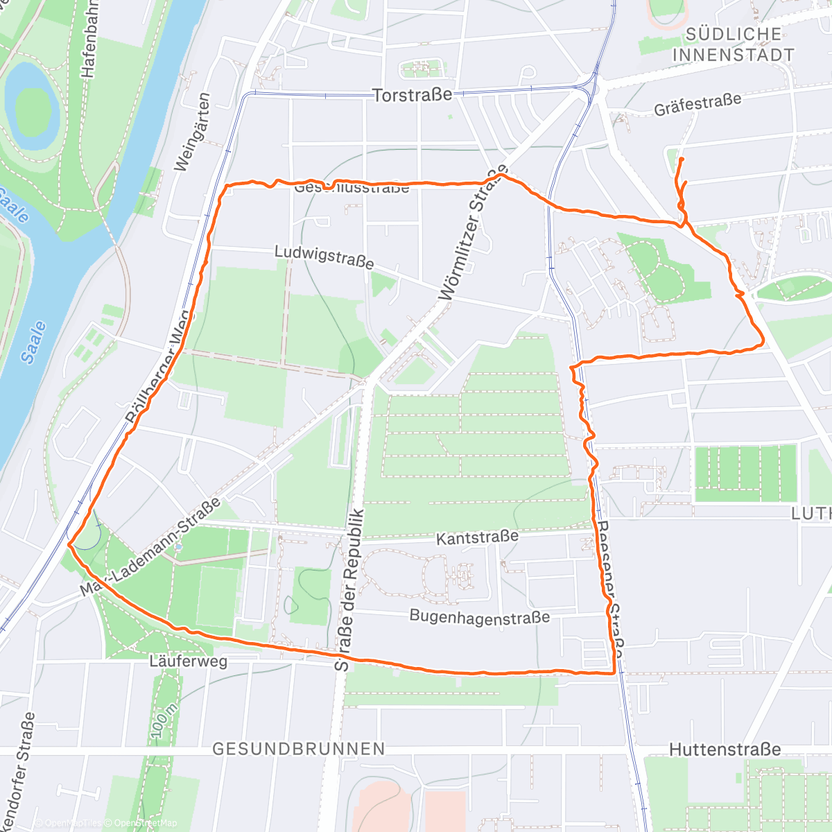 Map of the activity, Spaziergang am Nachmittag