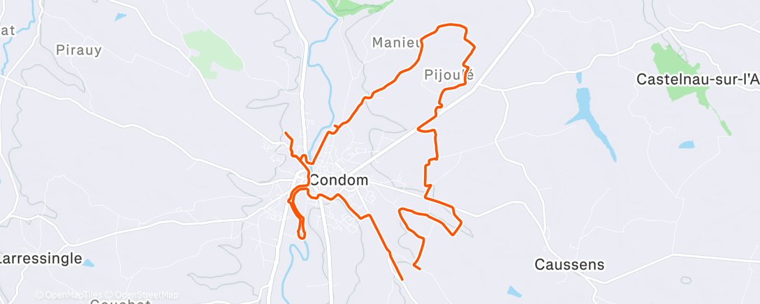Map of the activity, VTT dans l'après-midi