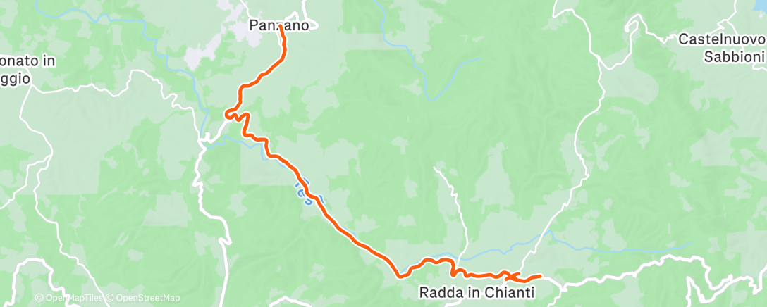 Map of the activity, Pedalata pomeridiana