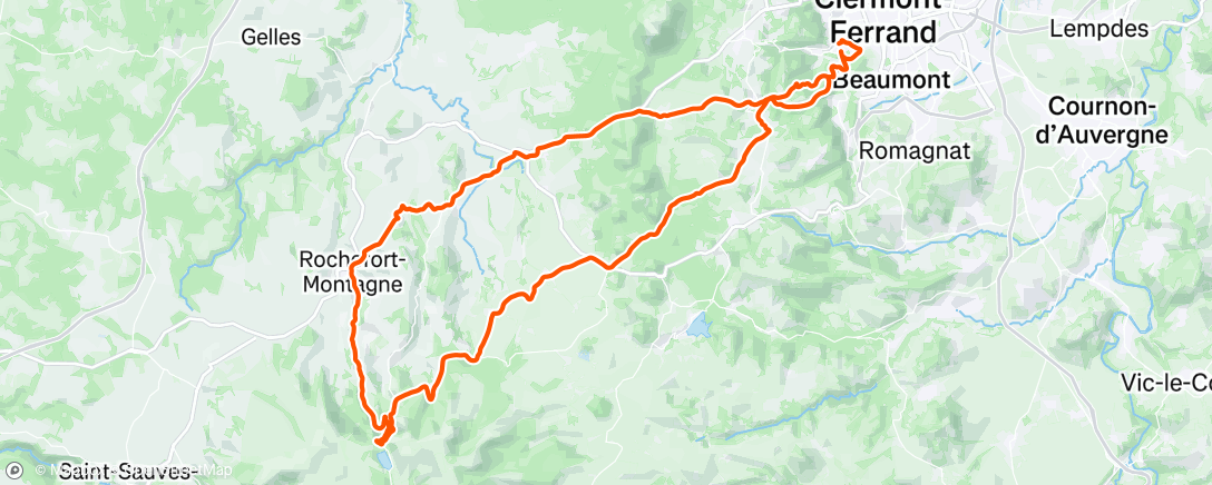 Map of the activity, Sortie vélo le matin