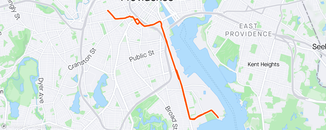 Карта физической активности (Morning Run down Allen’s Ave w Matt)