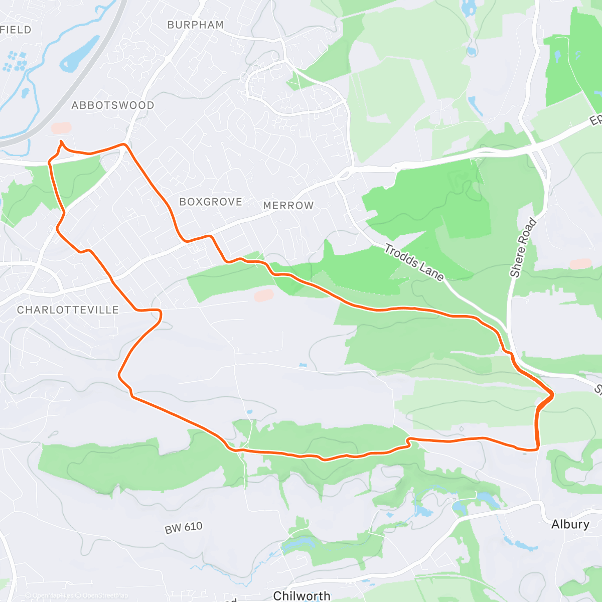 Map of the activity, Hill tempo