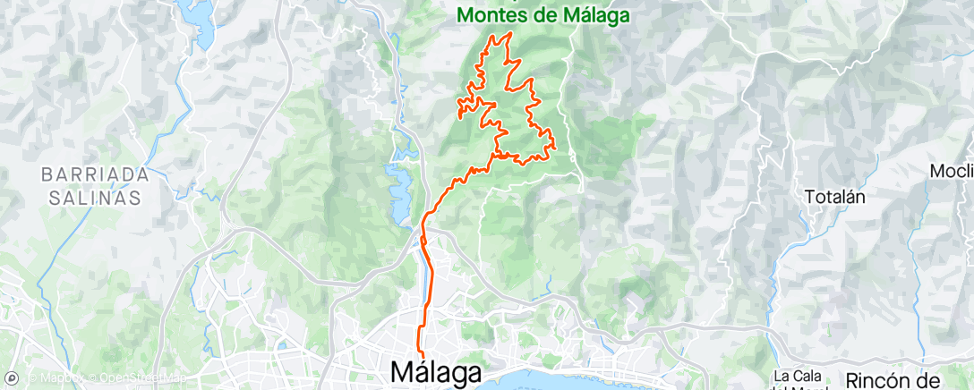 Map of the activity, Malaga Mountains Gravel scout