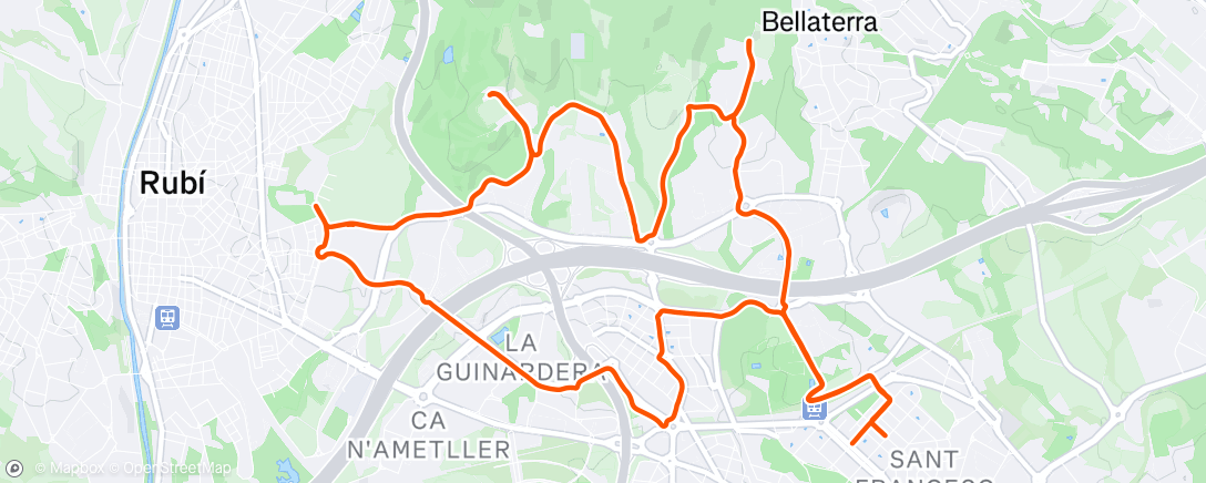 Map of the activity, Lunch Ride