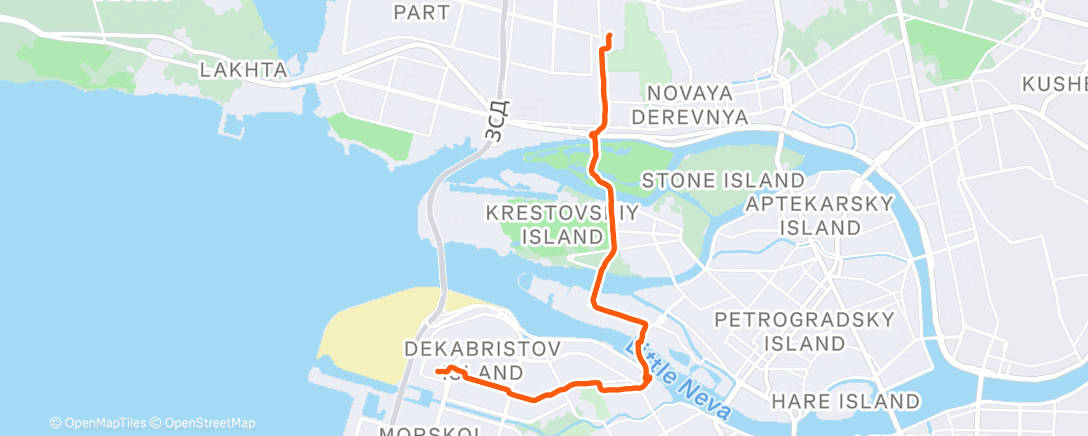 Map of the activity, Morning Run