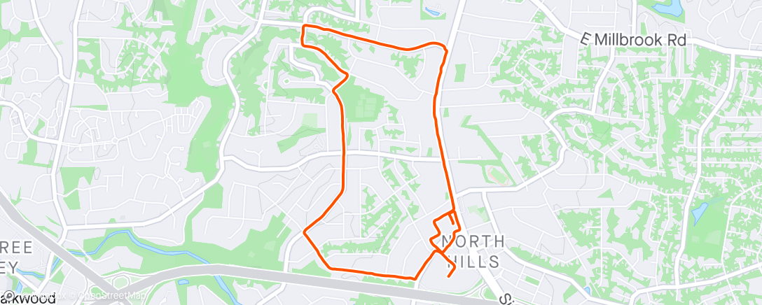 Map of the activity, Running Northhills