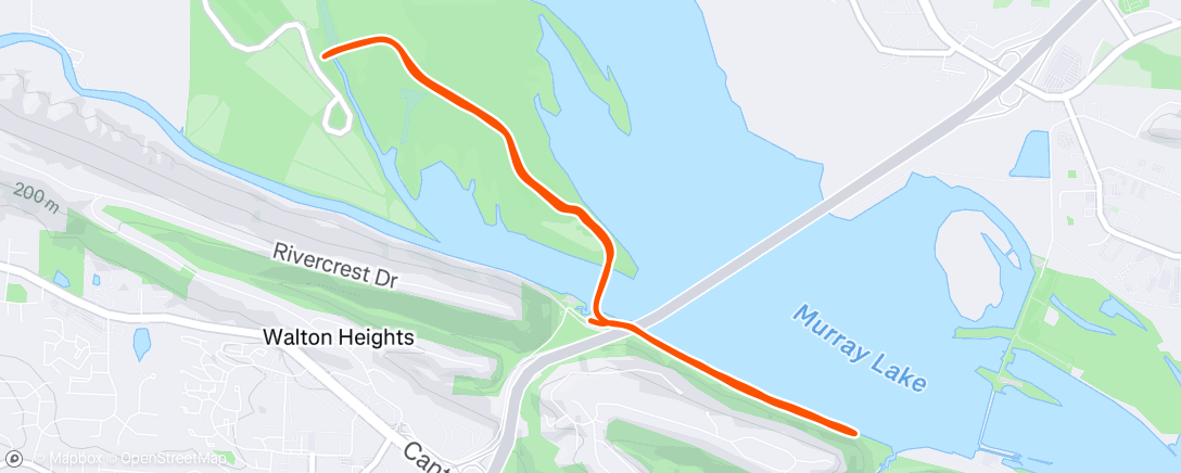 Map of the activity, Afternoon Run