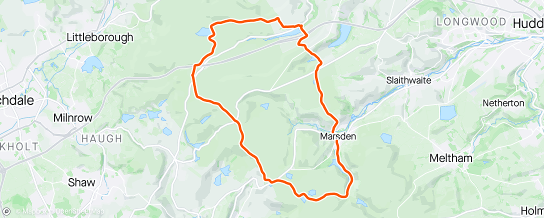 Mapa da atividade, LDWA Marsden Moors Meander