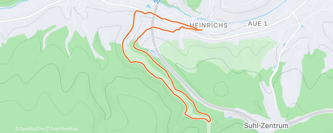 Map of the activity, Afternoon Run