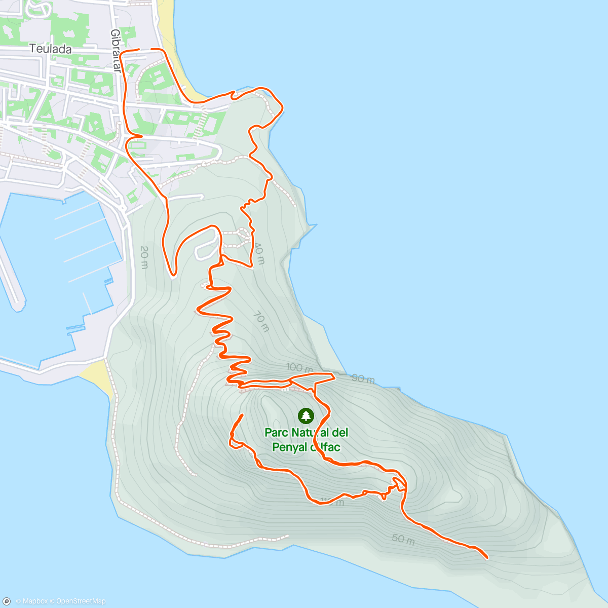 Map of the activity, Ifach Afternoon Trail Run