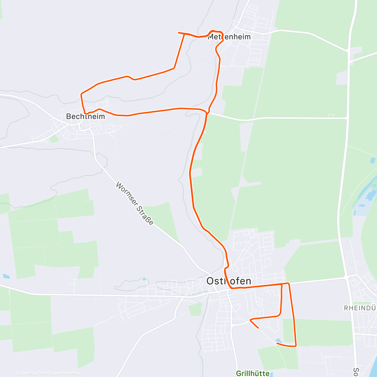 Map of the activity, Just to nasty and cold for a longer ride