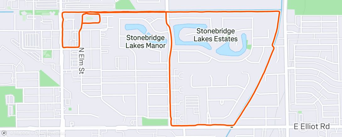 Map of the activity, Evening Run