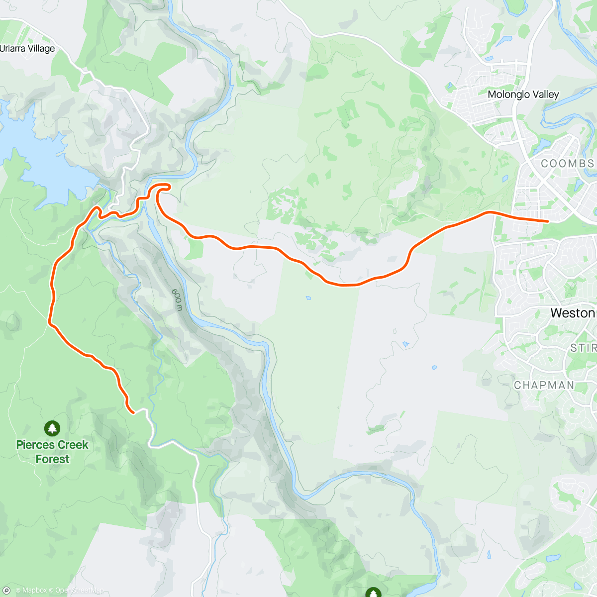 活动地图，ROUVY - Stromlo to Tidbinbilla | Australia