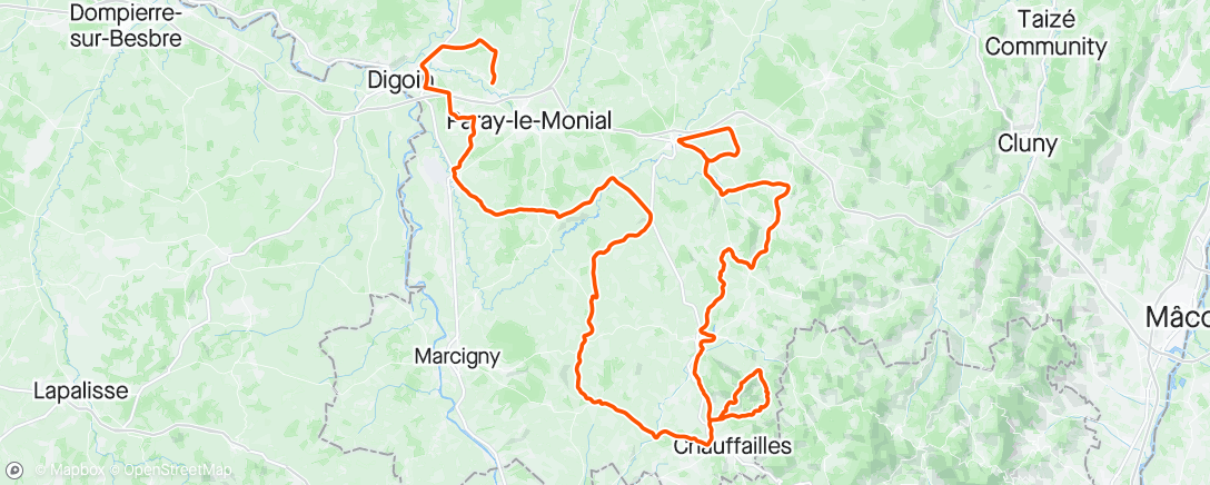 Map of the activity, Tour de Saône et Loire