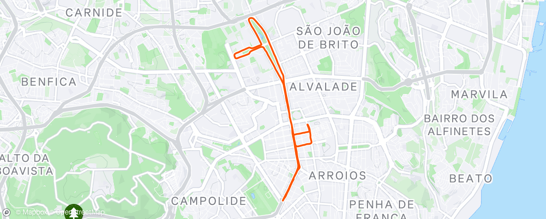 Map of the activity, Morning Run