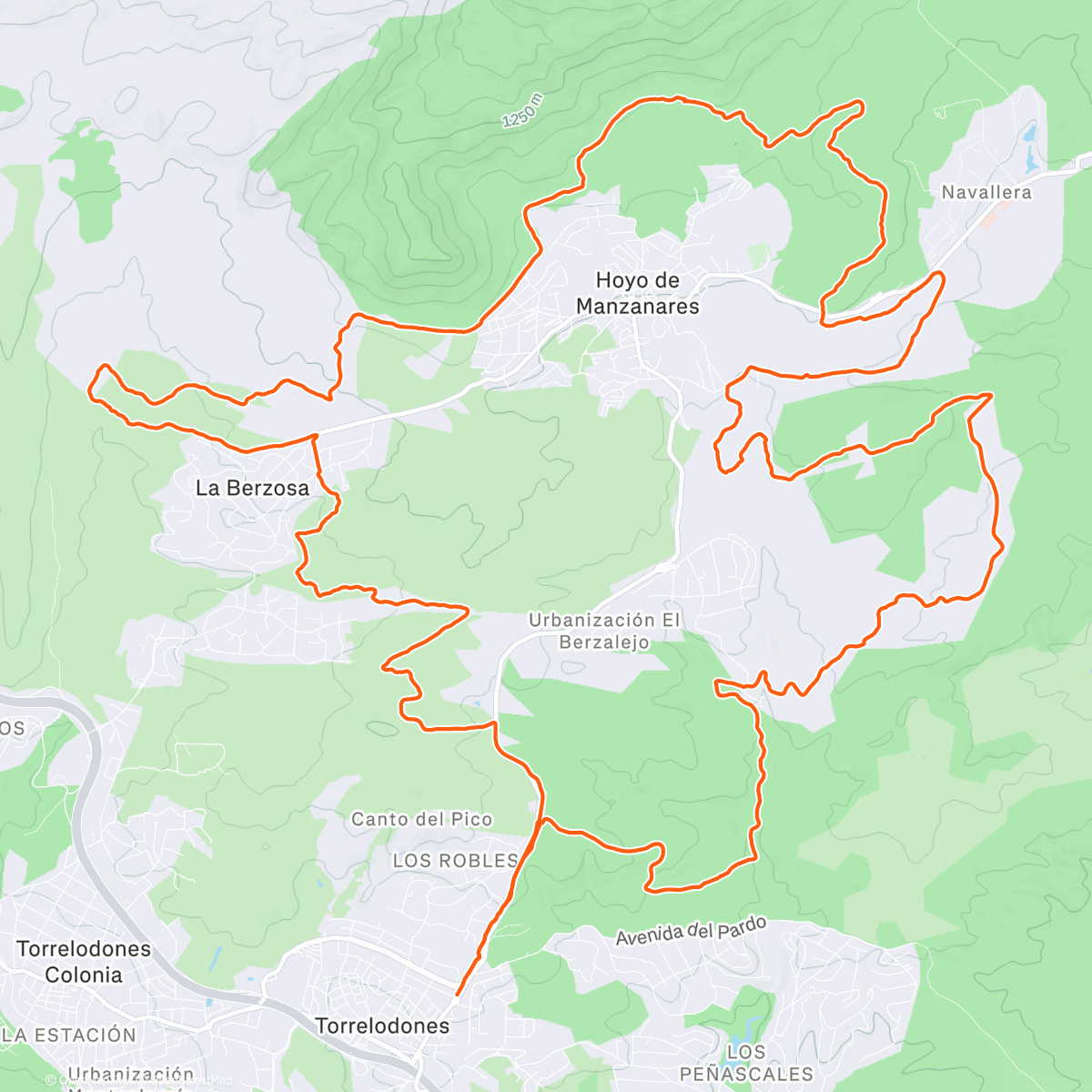 Map of the activity, MTB ➡️ Hoyo 100%