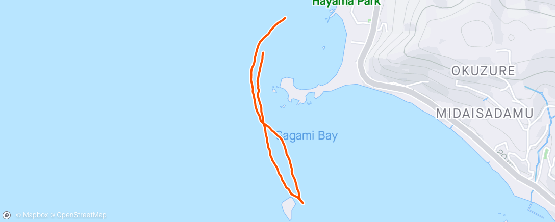 Map of the activity, Swim part - to the island and back