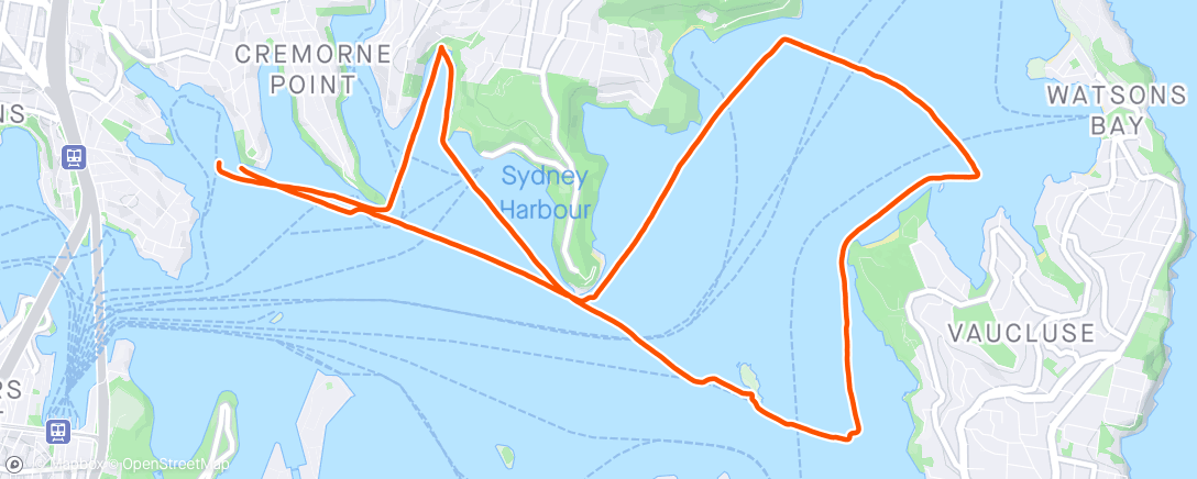 Map of the activity, Watsons - Rose Bay loop