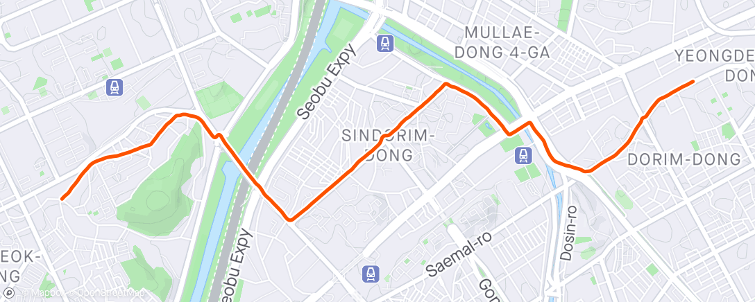 Map of the activity, 20240503 야간 라이딩