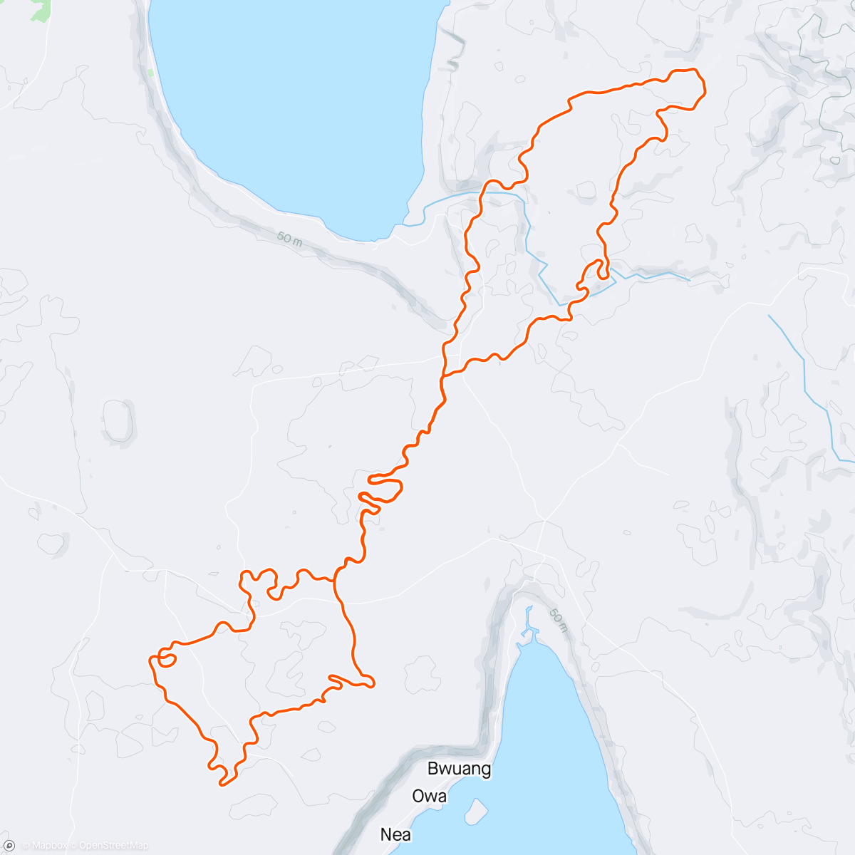 Map of the activity, Zwift - Theshold Intervals 3x7 in Makuri Islands