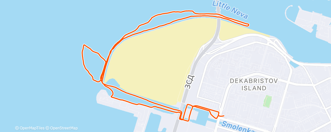 Map of the activity, Дневной забег