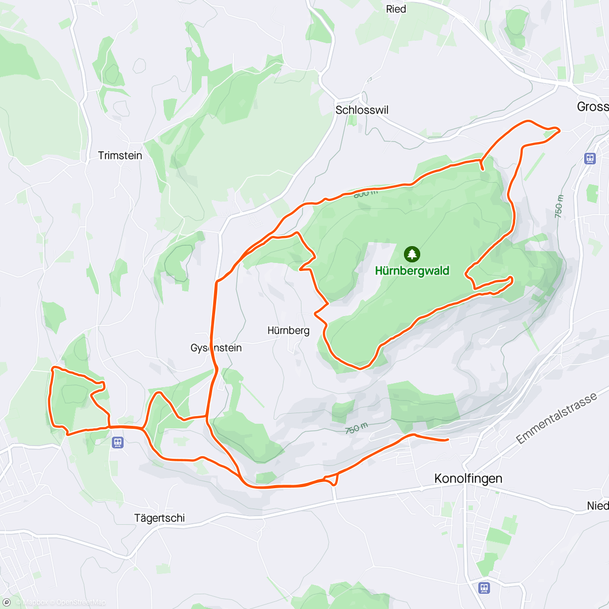 Map of the activity, Hürnberg-Tägertschi Enduro
