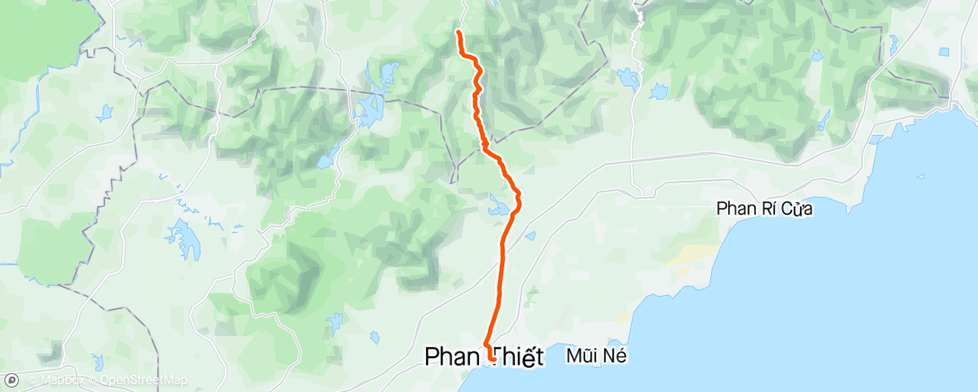 Map of the activity, Vietnam Day 13 - 2nd stage Malam to Phan Thiet