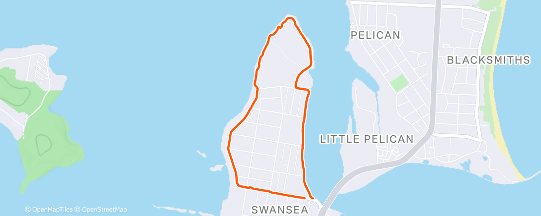 Map of the activity, Afternoon Run