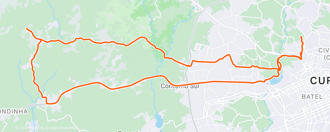 Map of the activity, Pedalada de mountain bike matinal