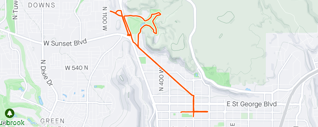Map of the activity, STG 70.3 run
