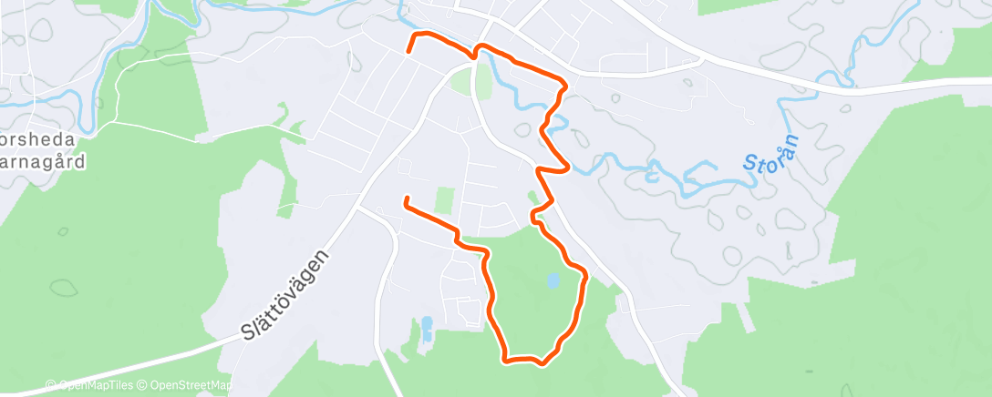 Map of the activity, Afternoon Run