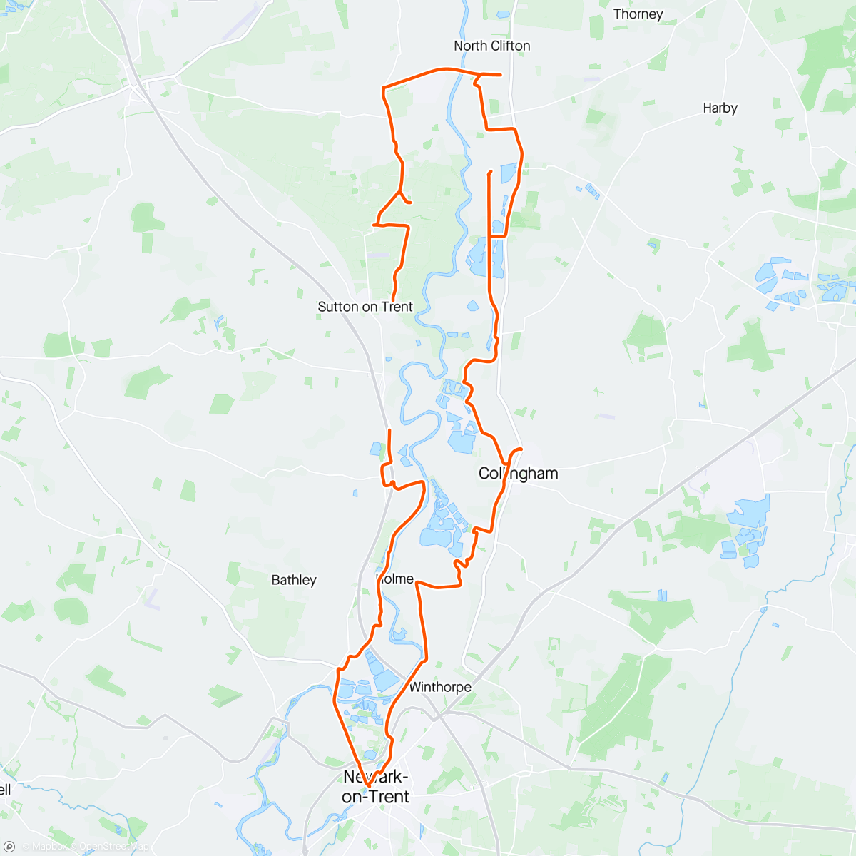 Map of the activity, Gravel round the trent