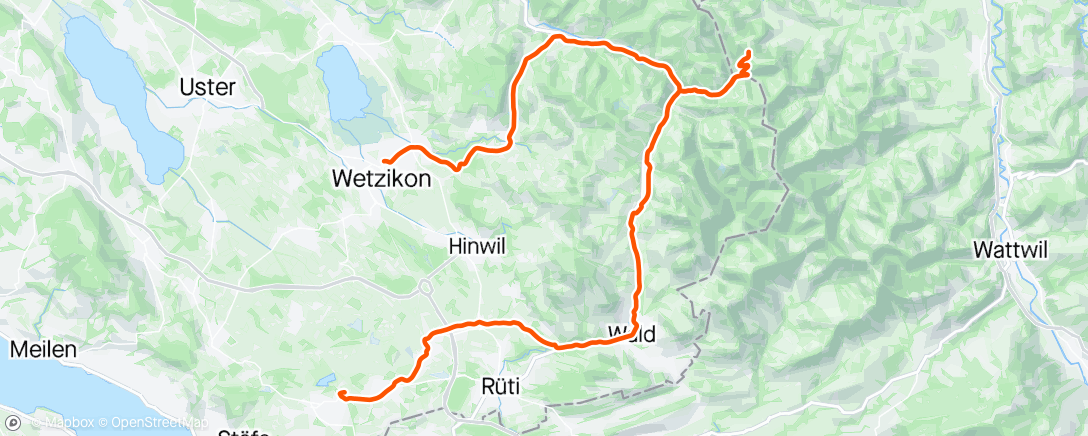 Map of the activity, Tösstal & Hulftegg
