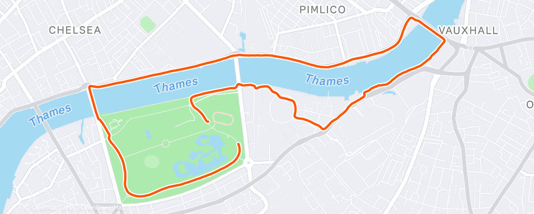 Map of the activity, Afternoon Run