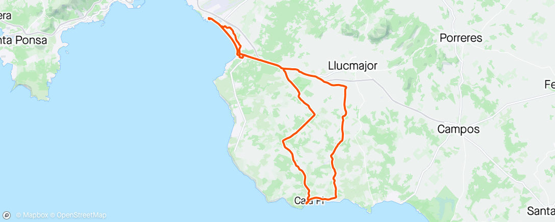 Map of the activity, Cala Pi