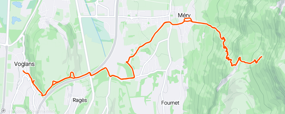 Map of the activity, 1h44 Running : Endurance cool