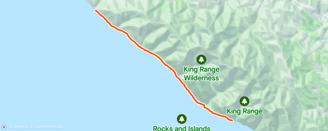 Map of the activity, Day 2 Lost Coast