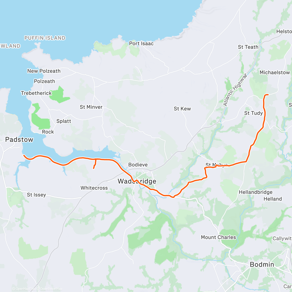 Map of the activity, Afternoon Ride