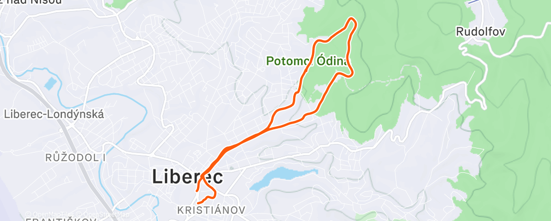 Map of the activity, Bytový fartlek