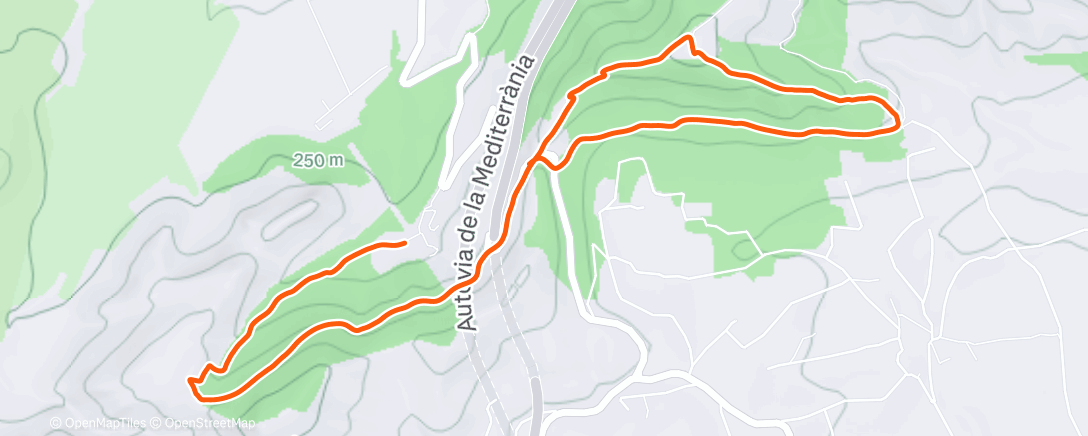 Map of the activity, Paseo de montaña por la tarde