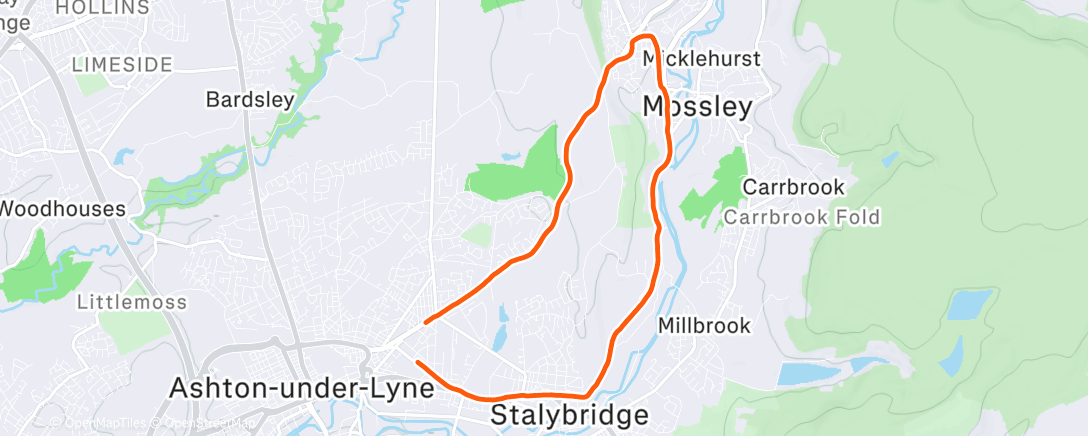 Map of the activity, Afternoon Run