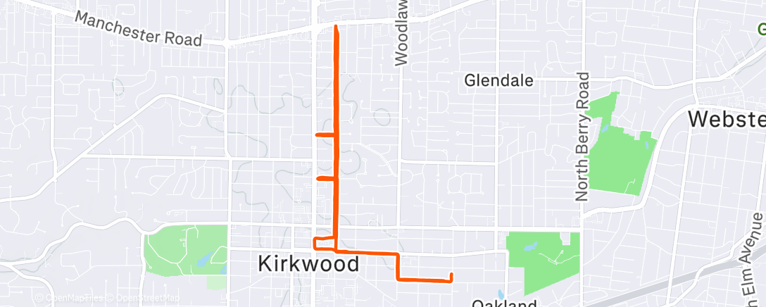 Map of the activity, Afternoon Run