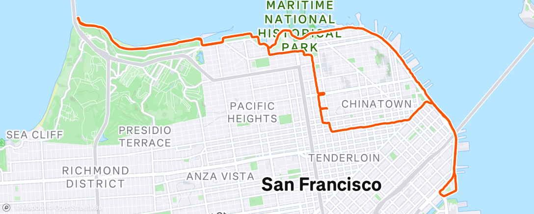 Map of the activity, Morning Run