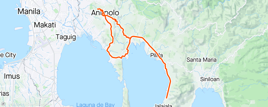 Map of the activity, Pantok, Jalajala arc Teresa, Taktak, Quarry rd, Endurance Rb