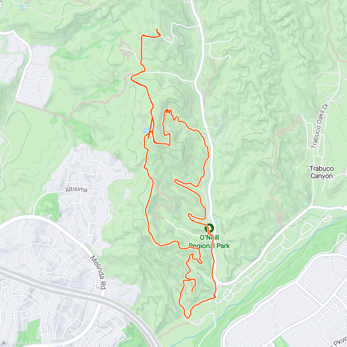 Map of the activity, O’Neil trails with Jane