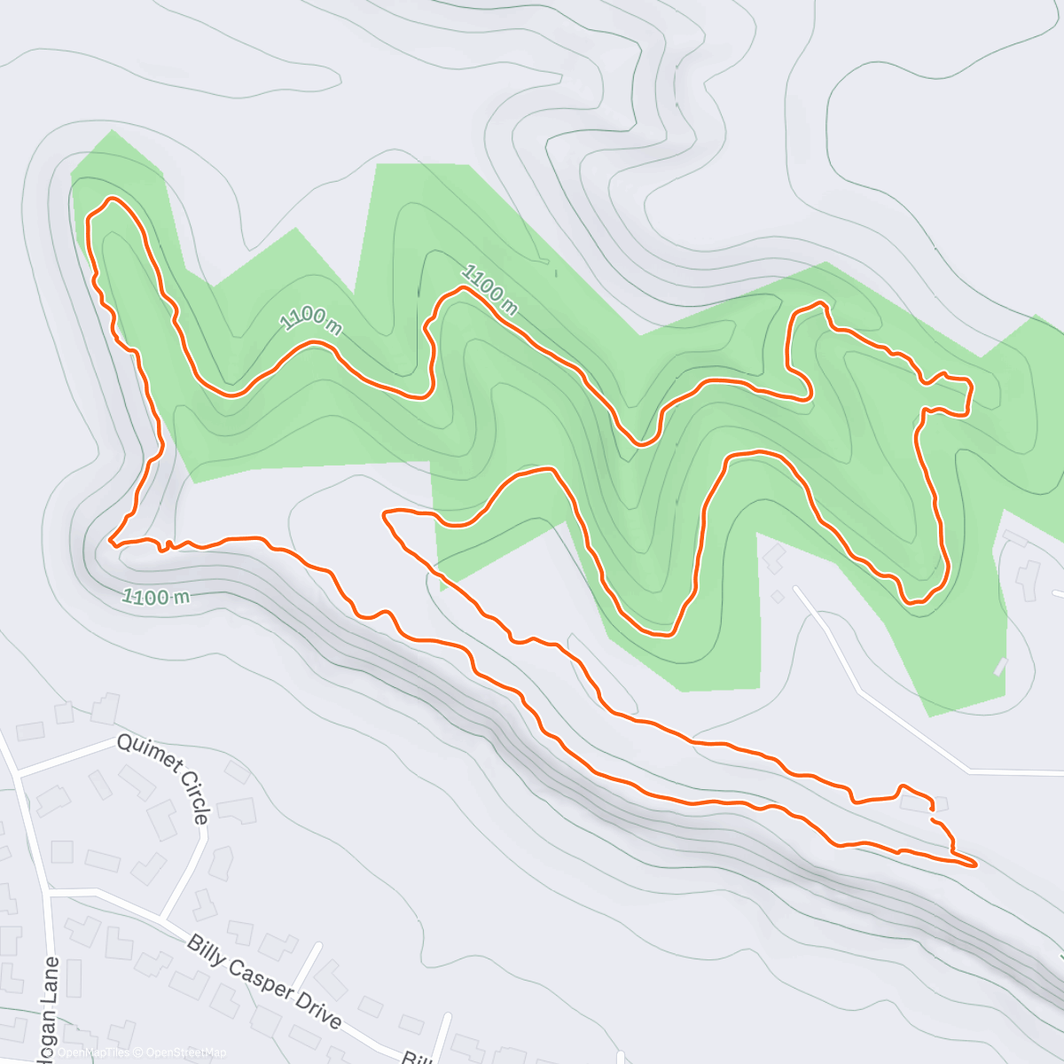 Map of the activity, 90 lb ruck