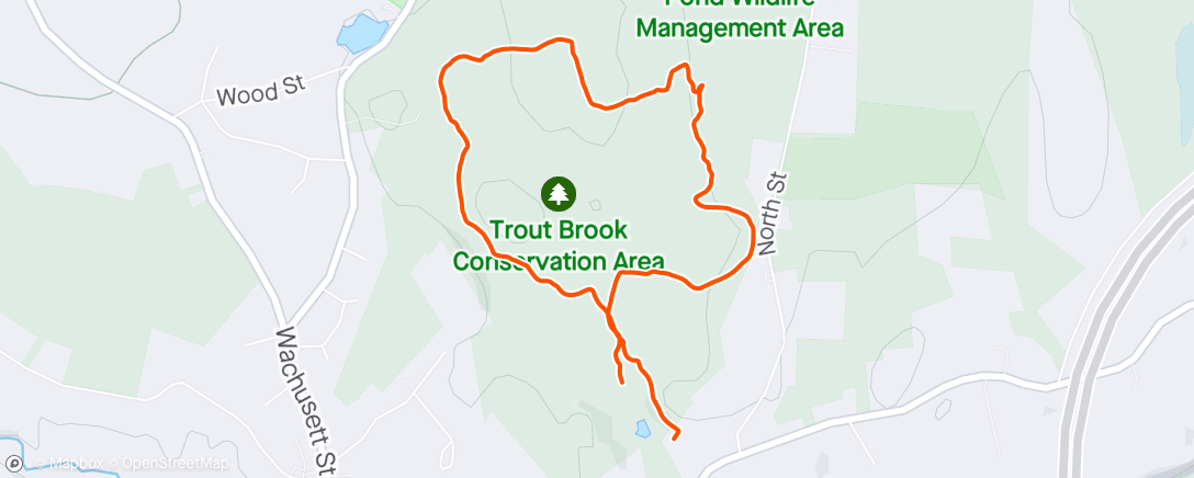 Map of the activity, Trout Brook Trail Run